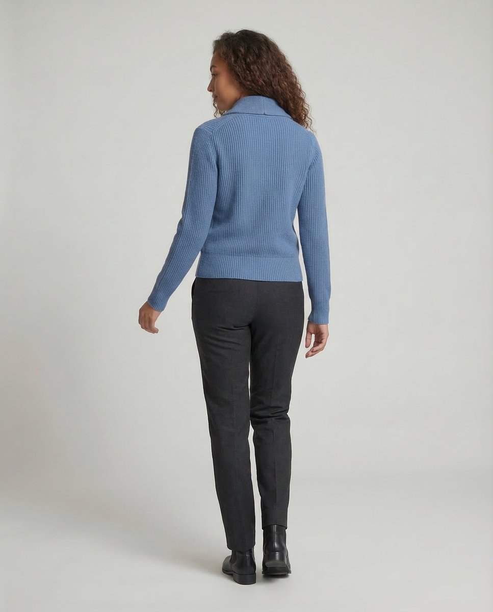 Gwendara | Dames Geribd Gebreid Vest – Knoopsluiting en Reverskraag