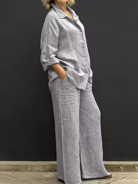 Amaris | Tweedelige linnen set voor dames – Vintage, casual boho-zomeroutfit